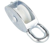 Blockseilrolle einfach mit Nylonrolle verzinkt 1Stück 30 x 8 mm max.250kg