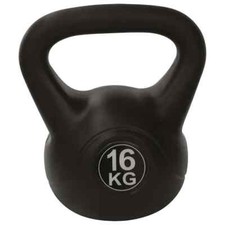 Kugelhantel Fitnessgewicht 16kg Schwarz Krafttraining - Tunturi PVC Kettlebell