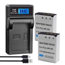 2Pcs Battery +LCD Charger For