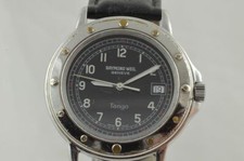 RAYMOND WEIL TANGO HERREN UHR 36MM 5560 MIT LEDER BAND QUARZ STAHL 2 ARMBANDUHR