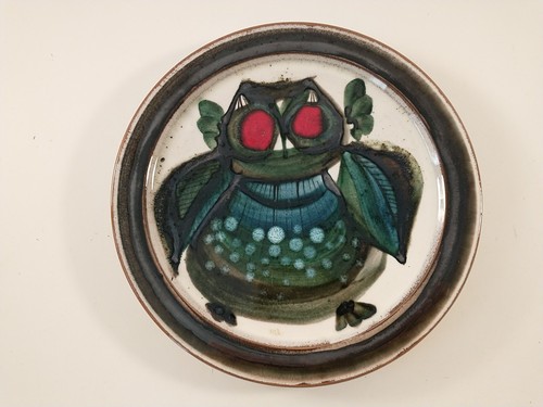 Kunstkeramik teller motiv - kunstkeramik, eule