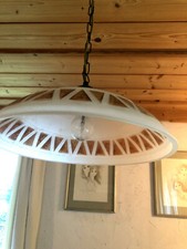 Pendelleuchte mediterraner Stil Glas weiß braun beige E27