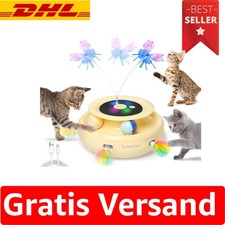 Automatisches Katzen-Spielzeug 3-in-1 mit Schmetterling & Ball - USB Aufladung