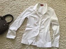 ?Sportlich elegante Hugo Boss Bluse Hemd Gr. M 38 Weiß 100% BW Edel? langarm