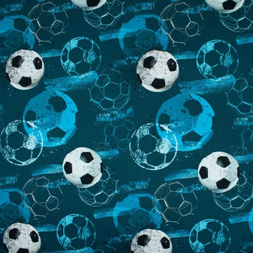 Baumwolljersey fußball petrol - baumwolljersey,
