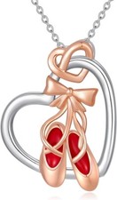 AOBOCO Ballettschuh Halskette für Mädchen 925 Sterling Silber 40% Rabatt