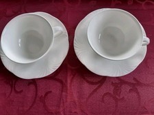 V&B  ARCO WEISS  2 Teetassen mit Untertassen  sehr gut  VILLEROY&BOCH