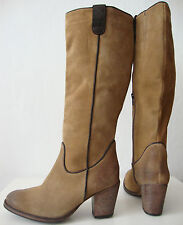 ESPRIT Damen Stiefel Echtleder Wildleder Boots Wadenhohe Braun Gr.39 NEU