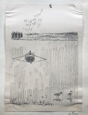 Karl Adser 1912-1995 Angler auf dem See Ruderboot Flussuferläufer Dänemark