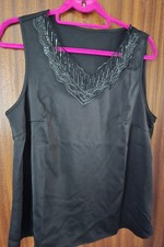 Trägertop Schwarz Pailetten