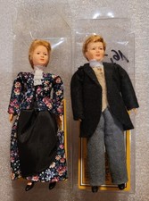 Caco mini mundus Biegepuppe  Frau Mann Gehrock Paar Puppenhaus Puppenstube 