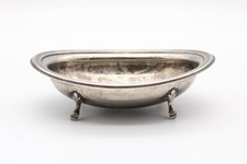 Olri Vintage versilberte Servierschale Schale mit 4 Füßen Jugendstil Italien
