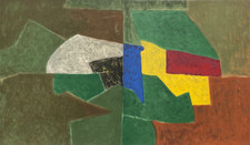 SERGE POLIAKOFF: COMPOSITION GRÜN GELB BLAU ORIG.-FARBLITHOGRAPHIE 1970 MOURLOT 