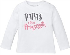 Baby Langarmshirt Babyshirt Papas kleine Prinzessin Mädchen Shirt Moonworks®