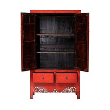 Antiker Chinesischer Hochzeitsschrank Kleiderschränke rot #M-HOC-YK63