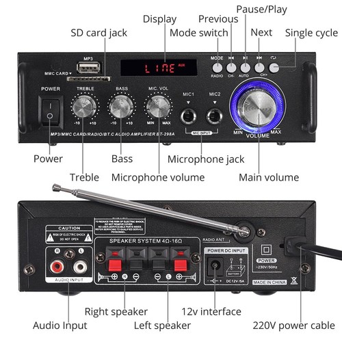 Bluetooth 12v 600w stereo - bluetooth,