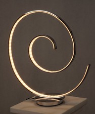 WOFI Design-Leuchte Tisch-Lampe LED Spirale Metall chrom modern Orland selten 1A