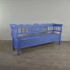 21006 Truhenbank Holzbank Blau