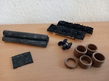 Konvolut Ladegut 32-teilig, Kohle, Schwellen, Rohre, Achsen, Schachtringe  H0
