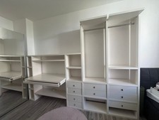 Wandschrank Weiß mit Integrierten Schreibtisch und Schubladen 3,10m Lang