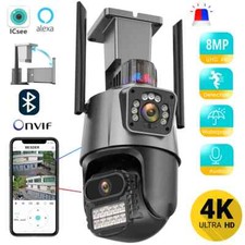 PTZ WiFi Camera 8MP with Dual Screen Color Night Vision Outdoor 4MP Security IP