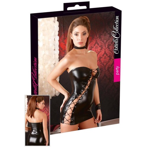 Wetlook minikleid trägerlos - minikleid,