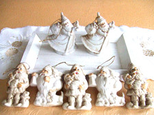 Weihnachtsmann Nikolaus Konvolut 7 x Figur zur Weihnachtszeit weiß