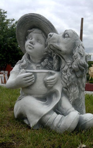 Gartenfigur mädchen mit - "mädchen,