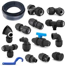 PP Fitting DVGW Klemmverbinder 20 25 32 mm PE Rohr Verschraubung Kupplung Winkel