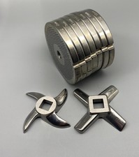 INOX  Fleischwolf Gr 32  Lochscheiben Messer Vorschneider Wolfmesser Wolfscheibe