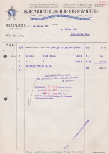 Rechnung kempel leibfried - rechnung,
