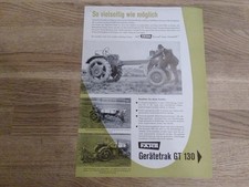 Deutz Fahr GT 130 Prospekt Fahr Gerätetrak GT 130 (14 Stück Gebaut) Original 