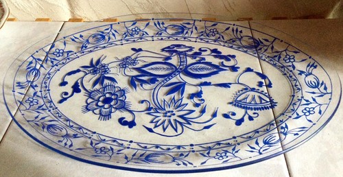 Ddr servierplatte mit blauem - ddr,