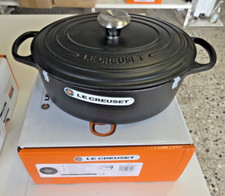Le Creuset 29cm schwarz Gusseisen emailliert Suppentopf Bräter oval