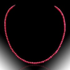 Rubin Halskette D-4mm rund|