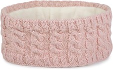 Damen Strick Stirnband Zopfmuster Pailletten, Fleece, Haarband, Headband Winter