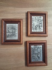 3x SPITZWEG Zinnrelief