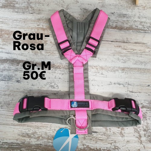 Anny hundegeschirr grau rosa - anny, grau-rosa