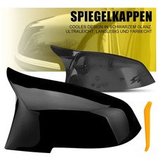 2x Spiegelkappen Schwarz Für