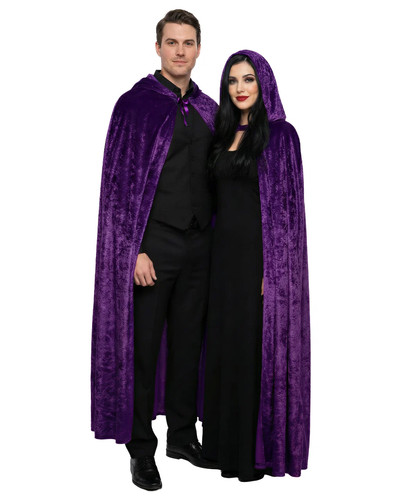 Samtumhang violett mit kapuze - mit,
