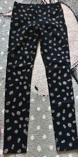 Neu Damenpants Stretch Hose Gr.XS  schwarz Blumen 