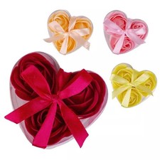 Baderosen Set als Geschenkbox mit 3x3 g » Herz Seifenrosen » Badekonfetti