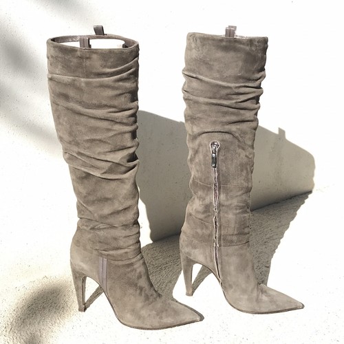 Icone graue wildlederstiefel - icone,