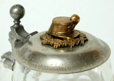 Alter Jäger Tschakko Sachsen Pickelhaube Reservistenkrug Krug Bierkrug Raschau