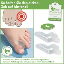 2 x Zehentrenner Hallux valgus Silikon Zehenschutz Zehenkorrektur Zehenspreizer 