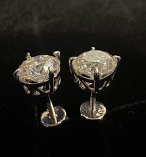 10K Damen Ohrringe Ohrstecker je 1ct  Moissanit Diamanten funkeln GRA Zertifikat