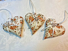 Herzen 3 tlg. ❤️ Tilda Landhaus Deko Vintage Handarbeit Frühling Sommer Rosen ❤️