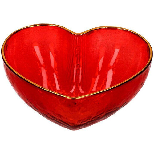 Schale herz glas rot - schale,
