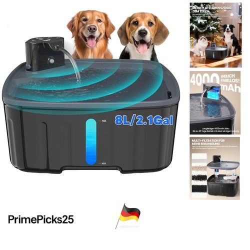 Hundetrinkbrunnen kabellos - , 8l