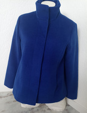 lands' end Mantel Kurzmantel Gr. 34 royal blau verdeckte Knopfleiste, Stehkragen